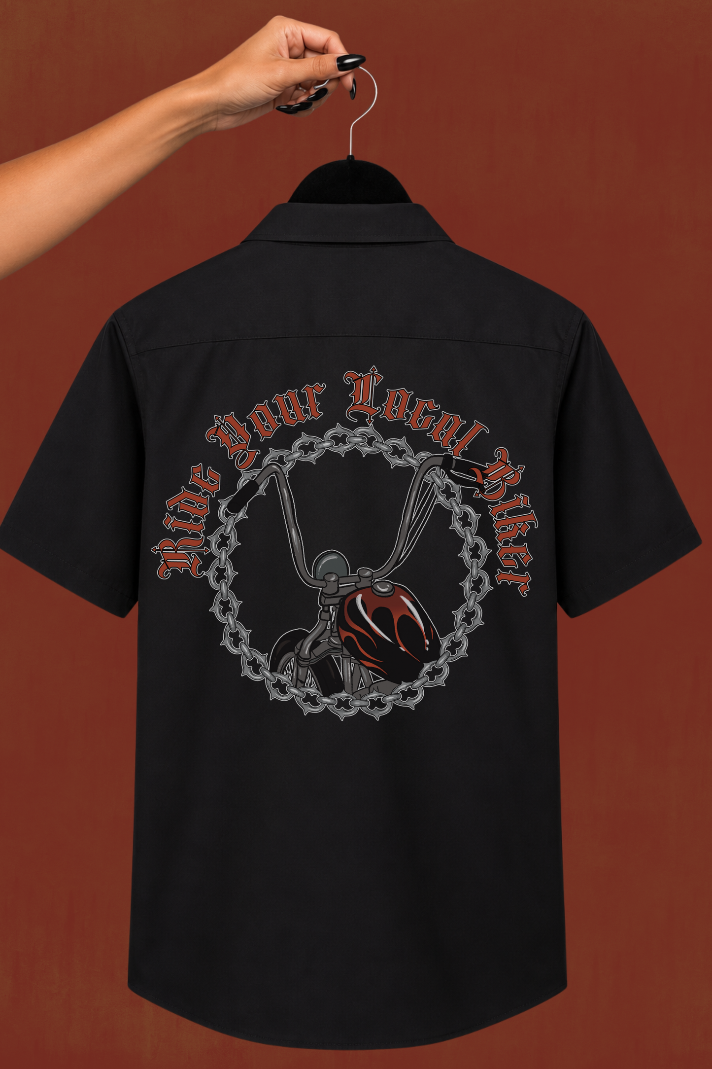 Ride Your Local Biker Button Up