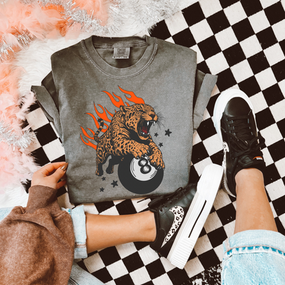 Fire Leopard 8ball Tee