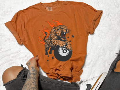Fire Leopard 8ball Tee