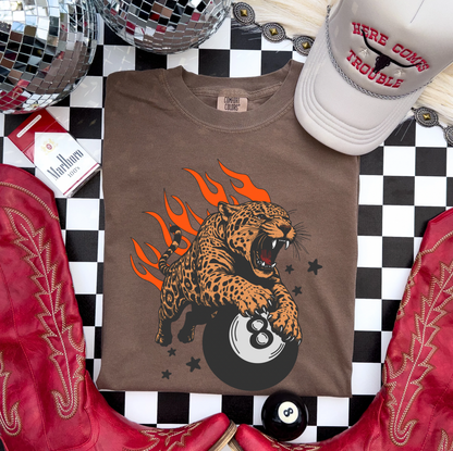 Fire Leopard 8ball Tee