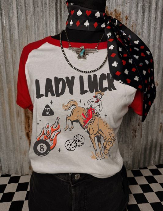 Lady Luck raglan baby tee