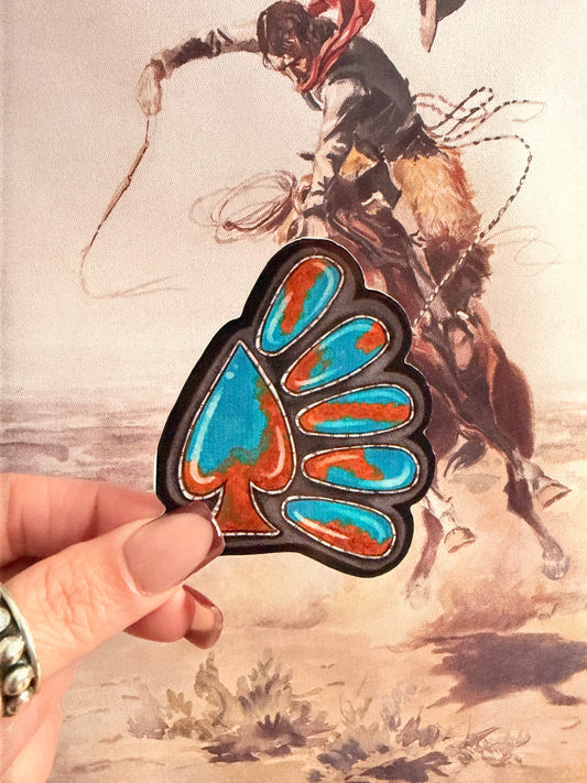 Turquoise spade sticker