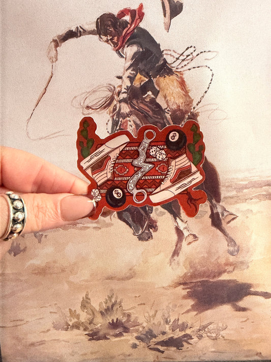 Punchy saddle blanket sticker