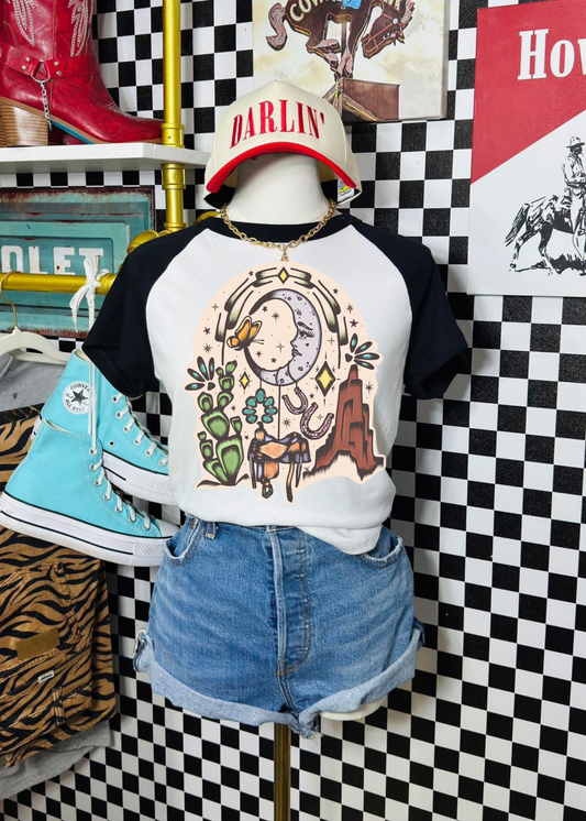Lunar Outlaw raglan baby tee