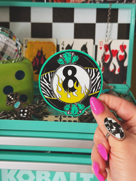 Zebra 8 ball sticker