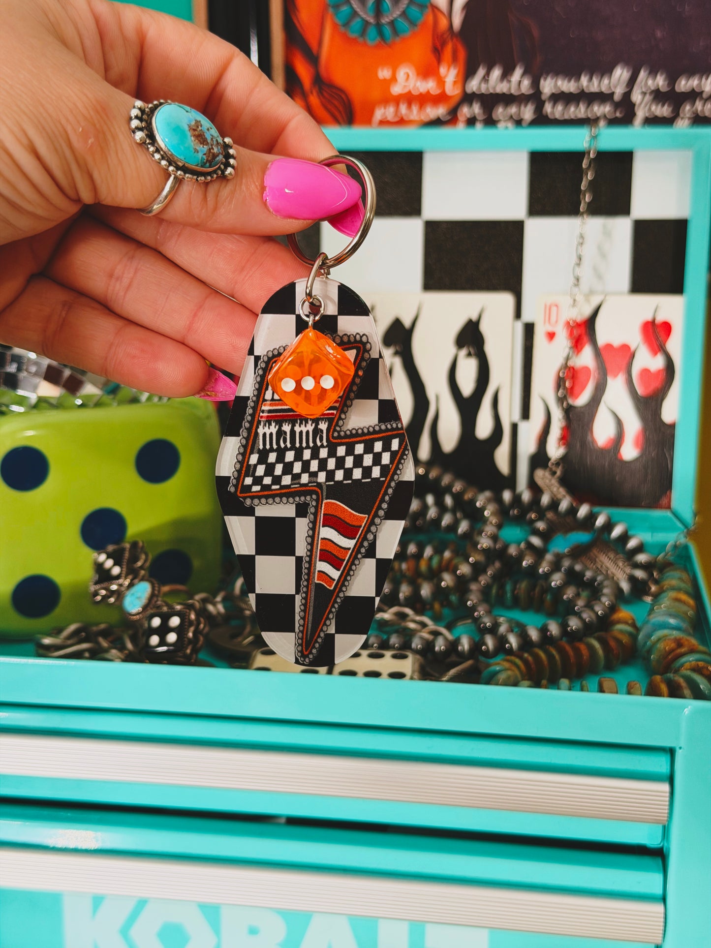 Moto Mama Motel Keychain