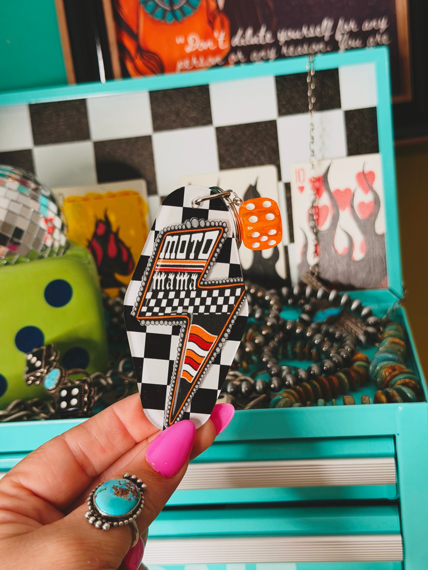 Moto Mama Motel Keychain