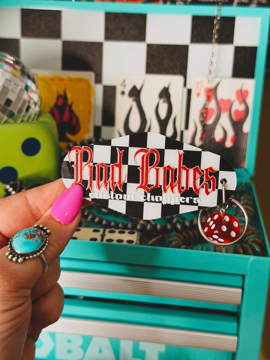 Rad Babes Custom Choppers Motel Keychain
