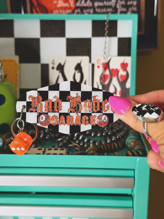 Rad Babes Garage Motel Keychain