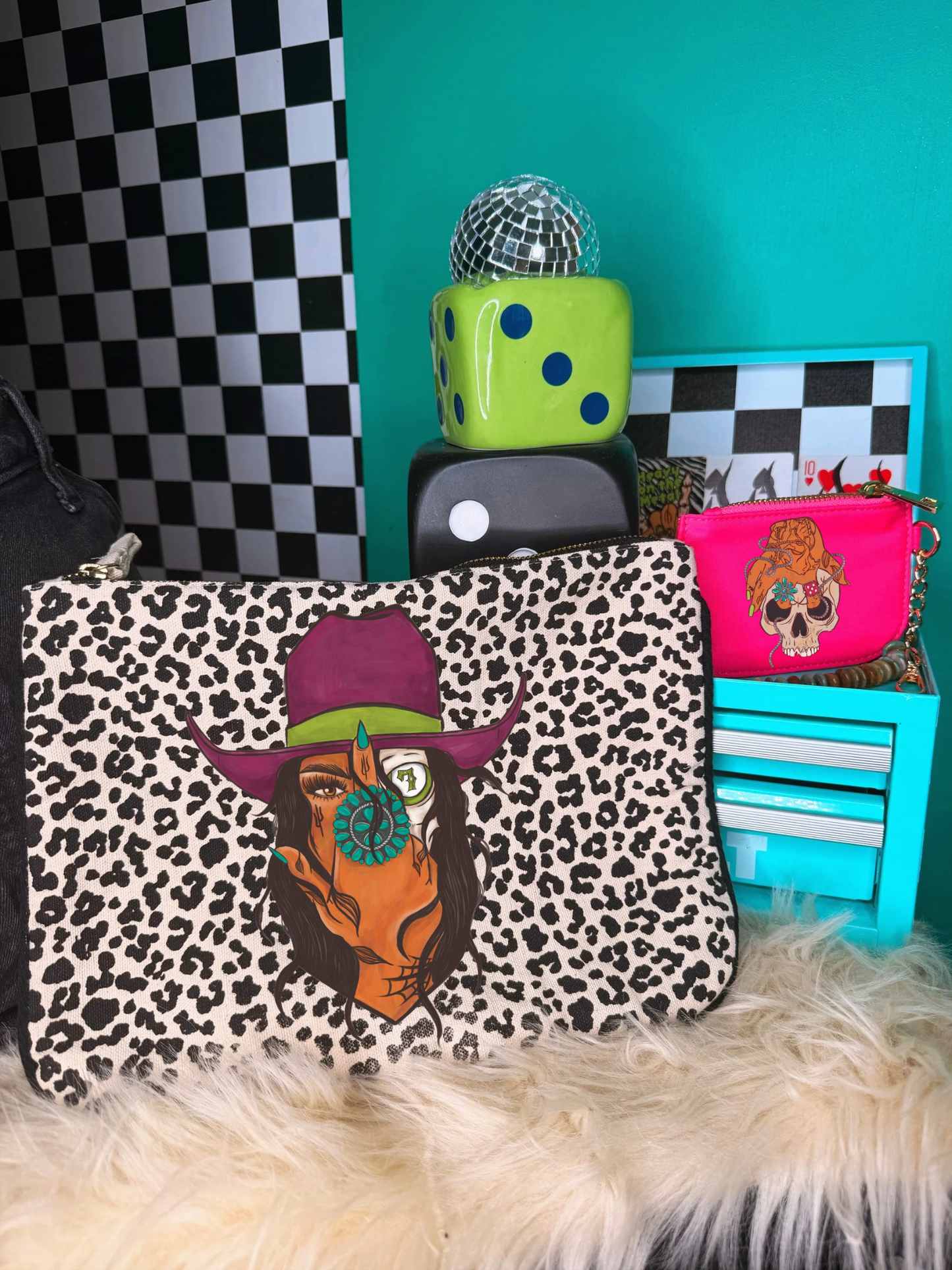 Unapologetic leopard canvas zipper pouch