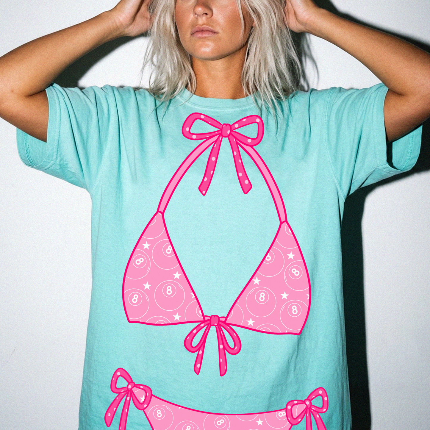 Pink 8ball swim tee