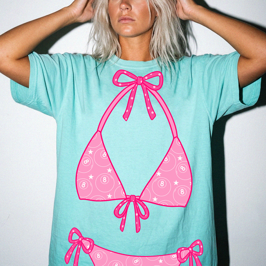 Pink 8ball swim tee