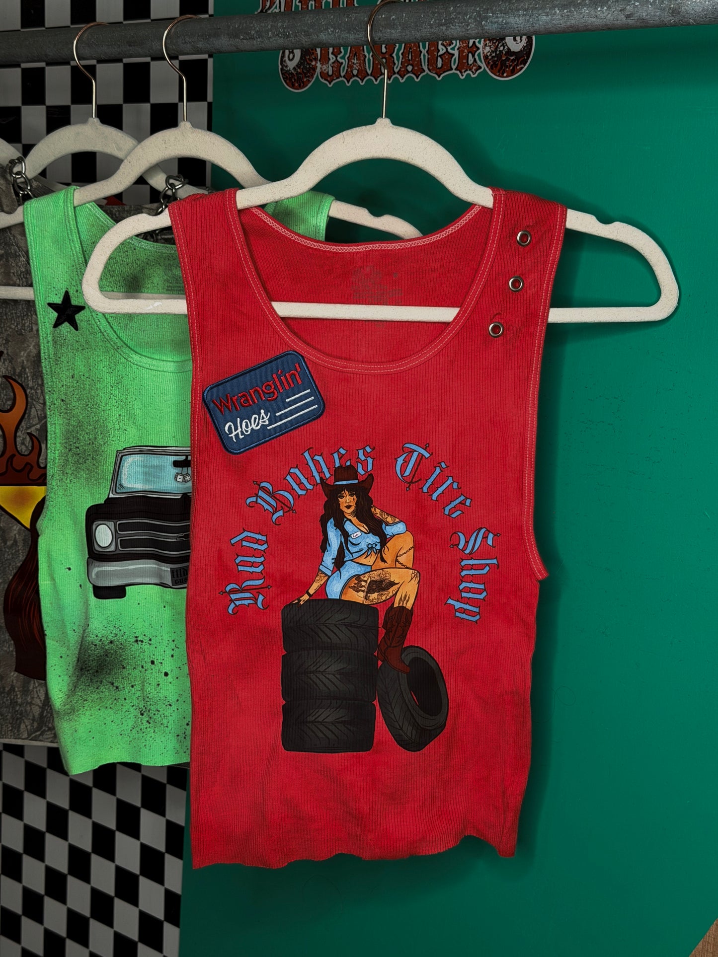 Rad Babes Tire Shop custom tank -medium