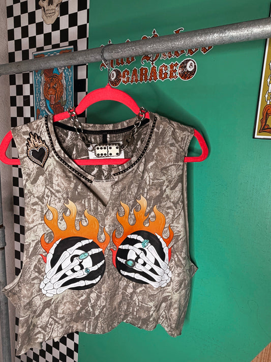 Flamin 8s camo muscle tees- Medium-Large