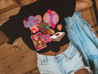 Pink Western Patchwork tee