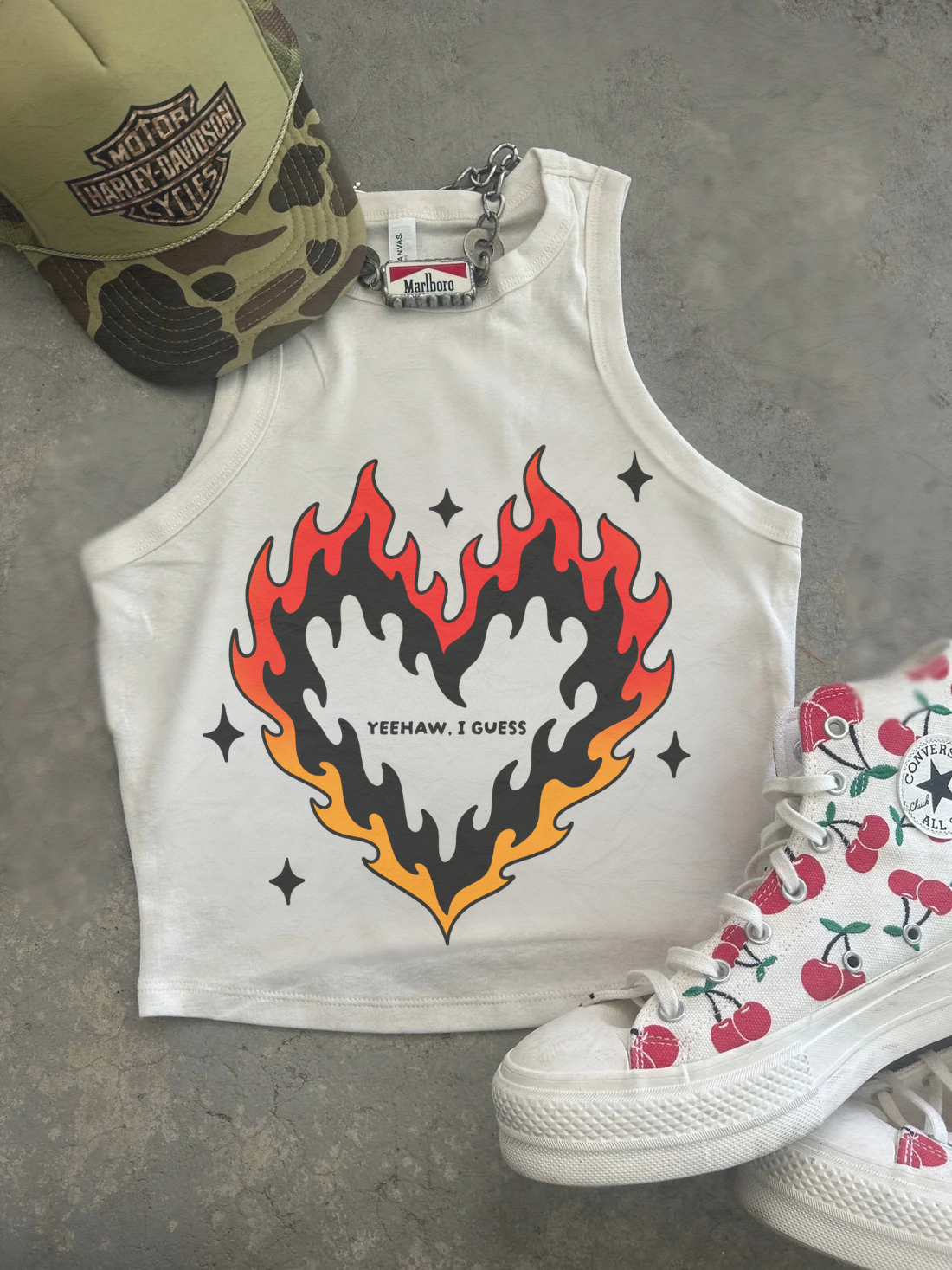 Flamin Heart Sayings Tank
