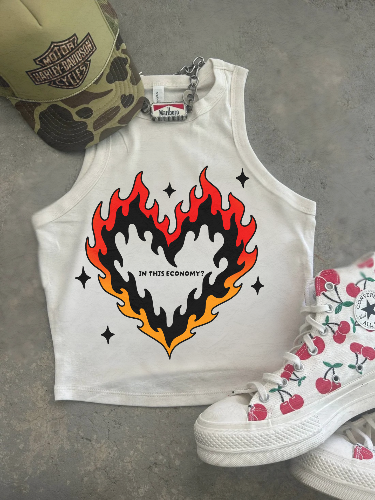 Flamin Heart Sayings Tank