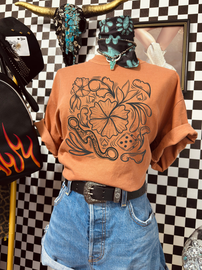 Tooled Western collage tee