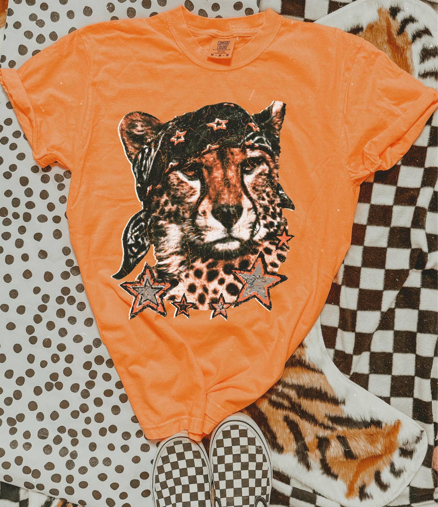 Leopard Bandana distressed tee