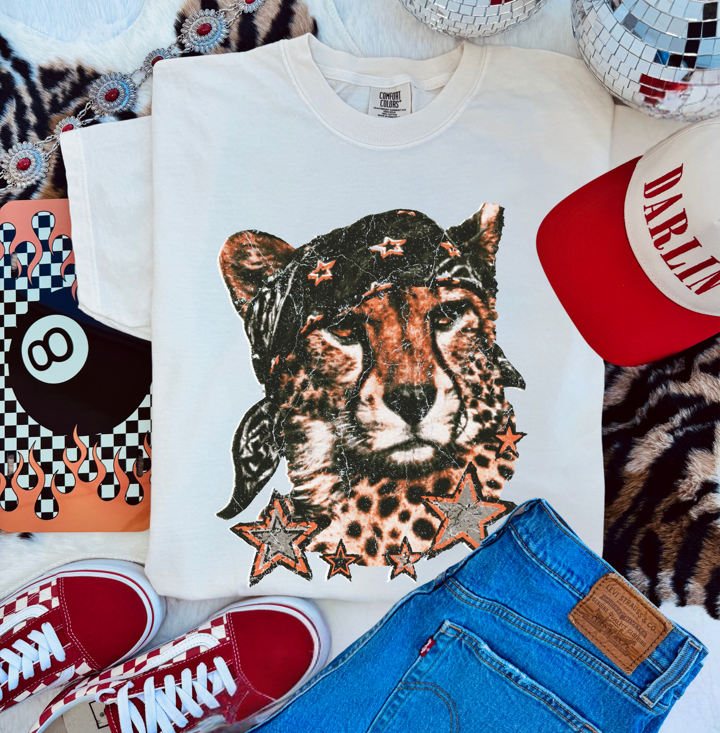 Leopard Bandana distressed tee