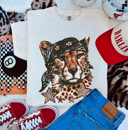 Leopard Bandana distressed tee
