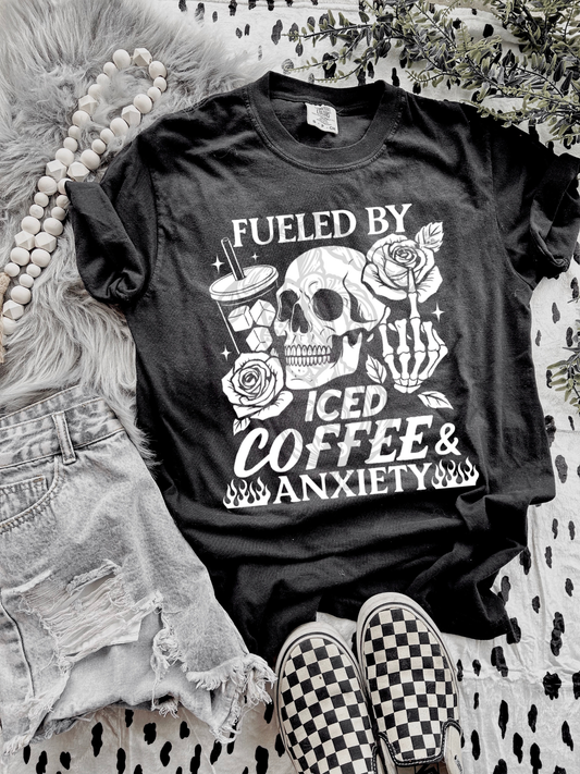 Fueled by coffee and anxiety tee