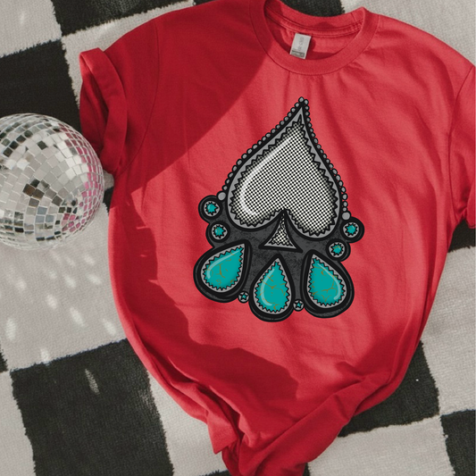 Turquoise Spade tee