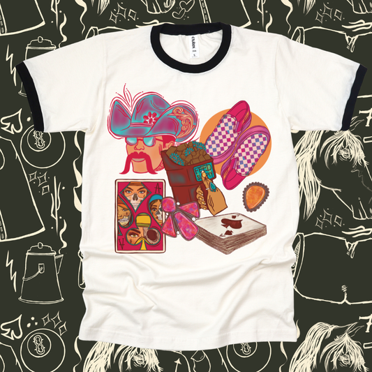 Pink Western Patchwork Ringer Tee