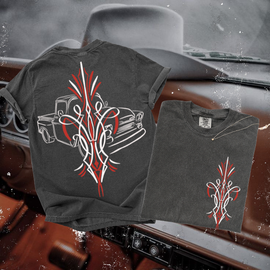 Vintage truck pinstripe tee