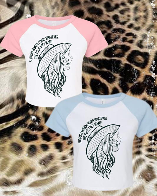 Women doing whatever raglan baby tee
