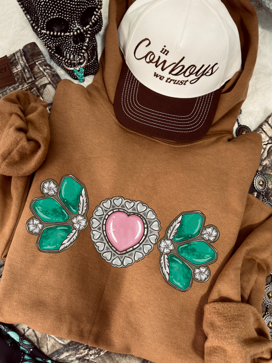 Turquoise Love Hoodie