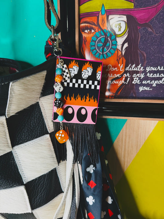 Flamin Dice Purse charm