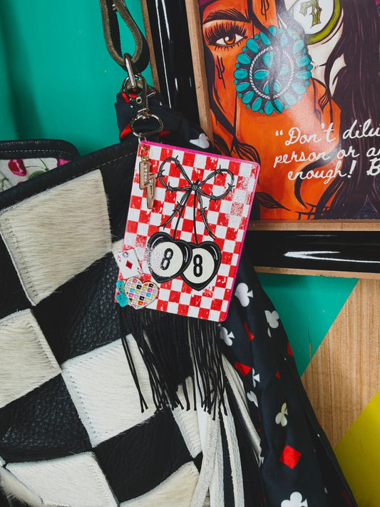 8 ball Cherry Purse Charm