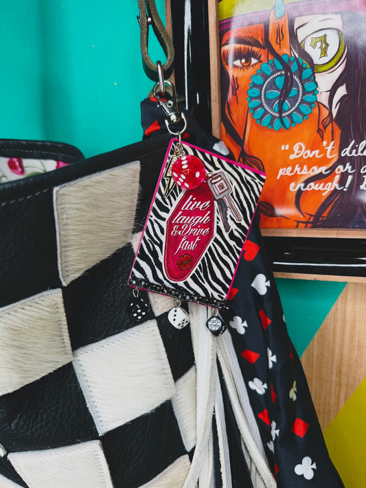 Drive Fast Purse Charm