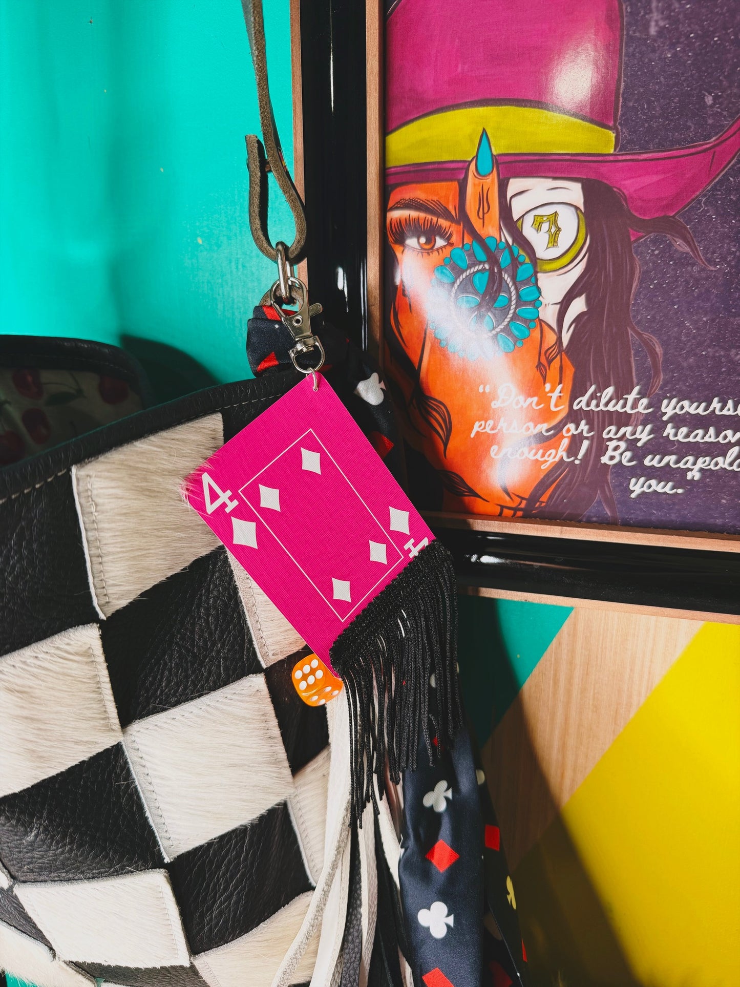 Flamin Dice Purse charm